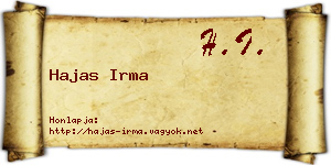 Hajas Irma névjegykártya